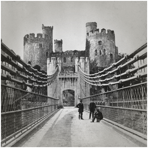 Animated stereoscopic photograph of Conwy Suspension Bridge. © Crown Copyright RCAHMW.